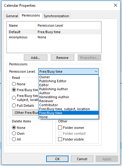 Change Calendar Permissions In Outlook Information Technology Grand